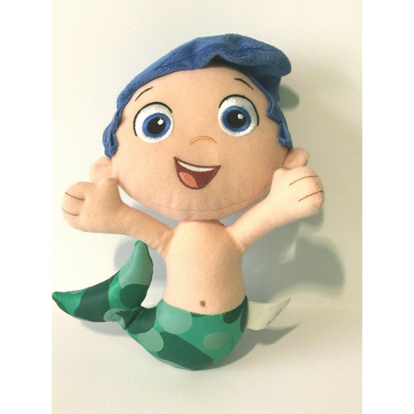 Nick Jr. Bubble Guppies Gill Plush 8" Boy Mermaid Kids Stuffed Toy Curved Tail - Picture 1 of 4